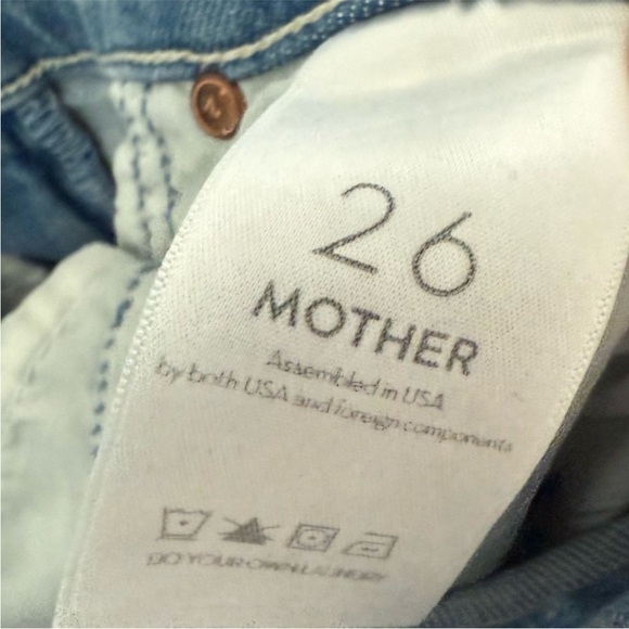 Mother The Mid Rise Dazzler Ankle Fray Jeans Reading By The Pool Wash - Picture 8 of 9